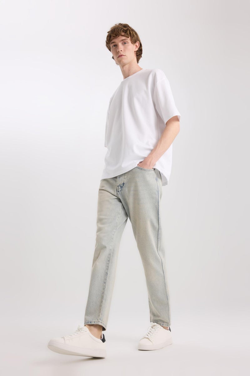 DeFacto Blue Man 90’S Slim Fit Super Skinny Hem Jeans Casual - Image 1